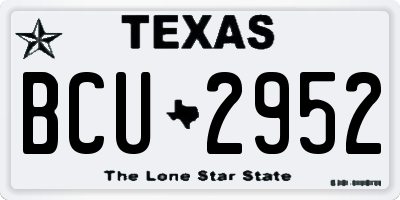 TX license plate BCU2952