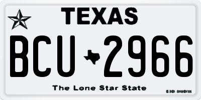 TX license plate BCU2966
