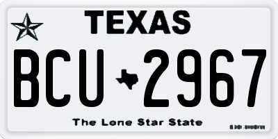 TX license plate BCU2967