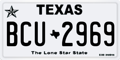 TX license plate BCU2969