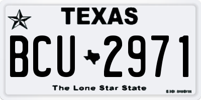 TX license plate BCU2971