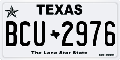 TX license plate BCU2976