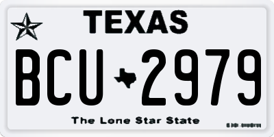 TX license plate BCU2979