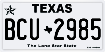 TX license plate BCU2985