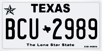 TX license plate BCU2989