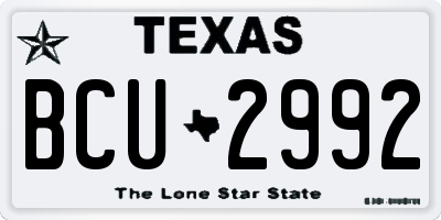 TX license plate BCU2992