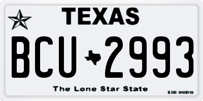 TX license plate BCU2993