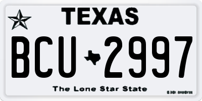 TX license plate BCU2997