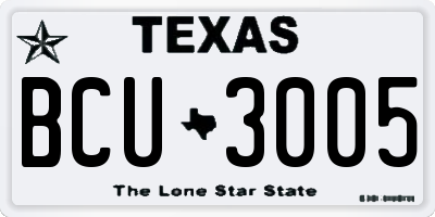 TX license plate BCU3005