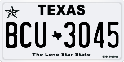 TX license plate BCU3045