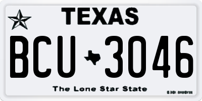 TX license plate BCU3046