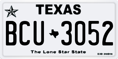TX license plate BCU3052