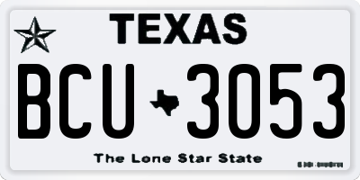 TX license plate BCU3053