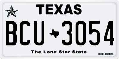 TX license plate BCU3054