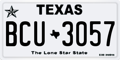 TX license plate BCU3057