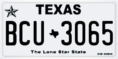 TX license plate BCU3065