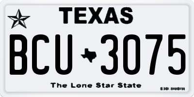 TX license plate BCU3075