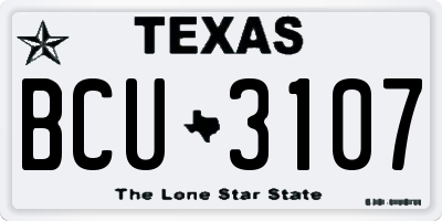 TX license plate BCU3107