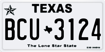 TX license plate BCU3124