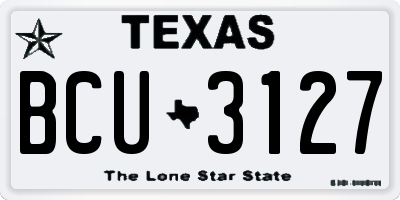 TX license plate BCU3127