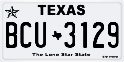 TX license plate BCU3129
