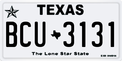 TX license plate BCU3131