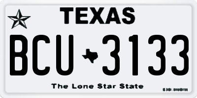 TX license plate BCU3133