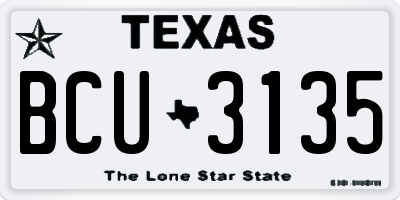 TX license plate BCU3135