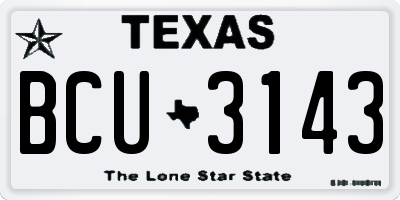 TX license plate BCU3143