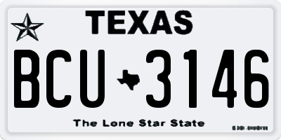 TX license plate BCU3146