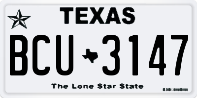 TX license plate BCU3147
