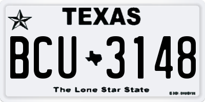 TX license plate BCU3148