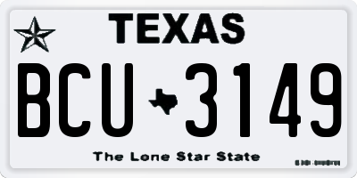 TX license plate BCU3149