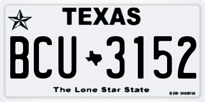 TX license plate BCU3152