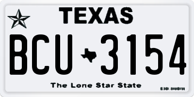 TX license plate BCU3154