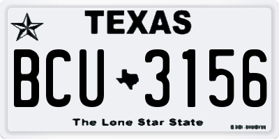 TX license plate BCU3156