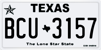 TX license plate BCU3157