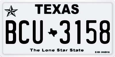 TX license plate BCU3158
