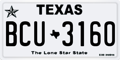 TX license plate BCU3160