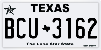 TX license plate BCU3162