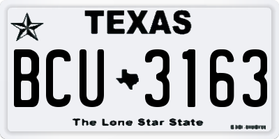 TX license plate BCU3163