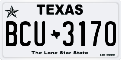 TX license plate BCU3170