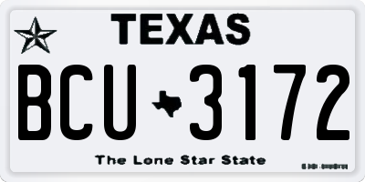 TX license plate BCU3172