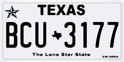 TX license plate BCU3177