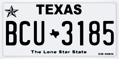 TX license plate BCU3185