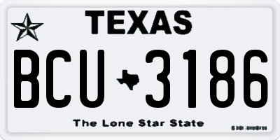 TX license plate BCU3186