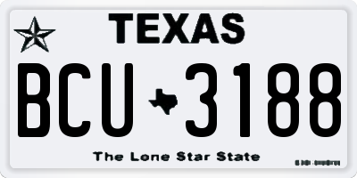TX license plate BCU3188