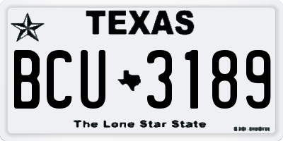 TX license plate BCU3189