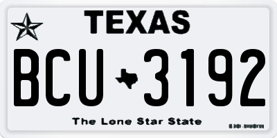 TX license plate BCU3192