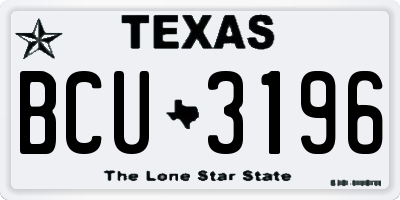 TX license plate BCU3196